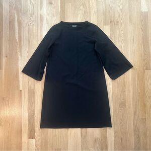 Eileen Fisher | wool long sleeve swing dress with split sleeve hem